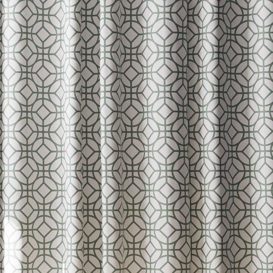 Zenna Home 72 in. H X 70 in. W Green Geometric Shower Curtain Fabric