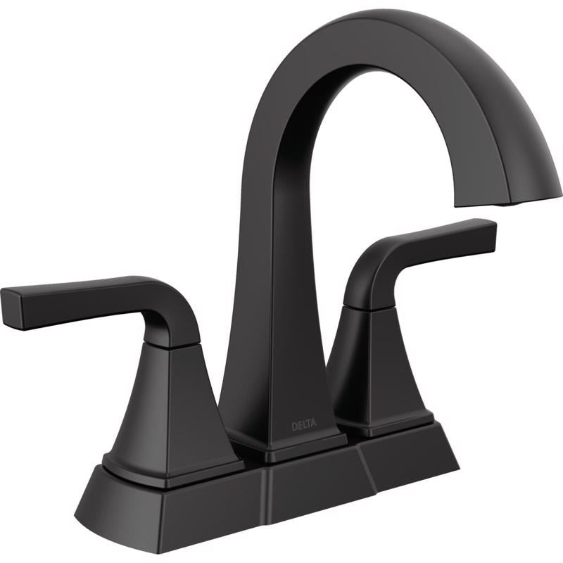 Delta Knoxville Matte Black Transitional Centerset Bathroom Sink Faucet 4 in.