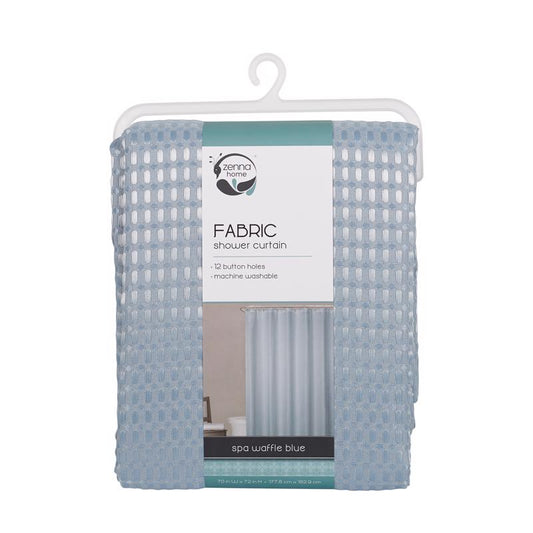 Zenna Home 72 in. H X 70 in. W Blue Shower Curtain Fabric