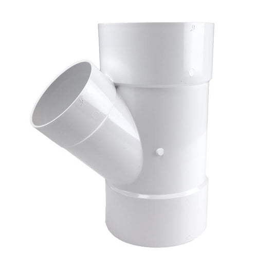 NDS Schedule 35 6 in. Hub each X 6 in. D Hub PVC Reducing Wye 1 pk