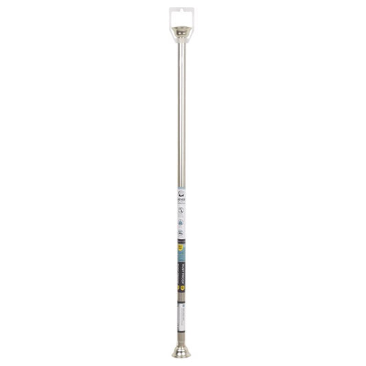 Zenna Home Shower Tension Rod 72 in. L Brushed Nickel Silver