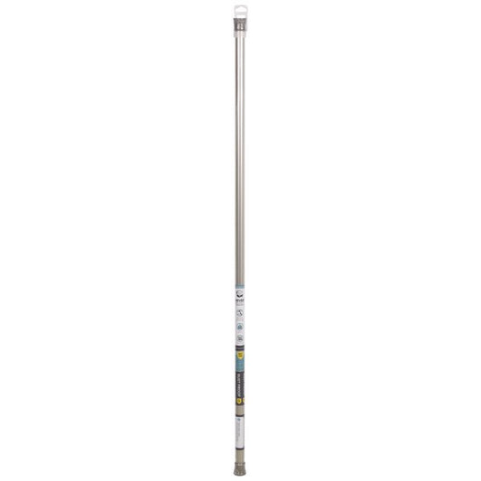 Zenna Home Shower Tension Rod 86 in. L Brushed Nickel Silver