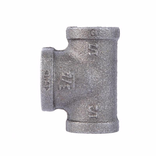 STZ Industries 1/2 in. FIP X 1/2 in. D FIP 3/4 in. D FIP Black Malleable Iron Reducing Tee