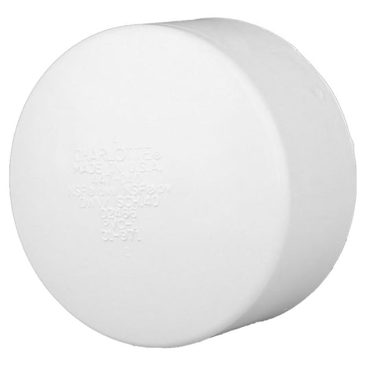 Charlotte Pipe Schedule 40 6 in. Hub PVC Cap 1 pk
