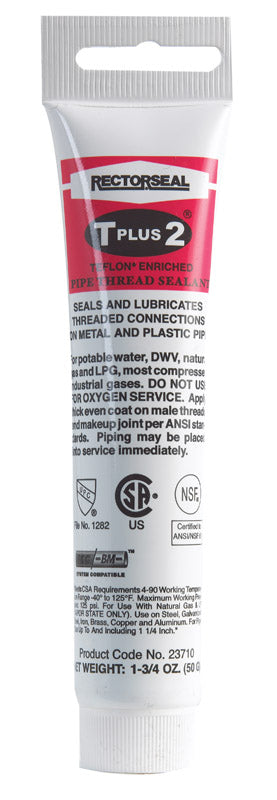 RectorSeal T Plus 2 White Pipe Thread Sealant 1.75 oz