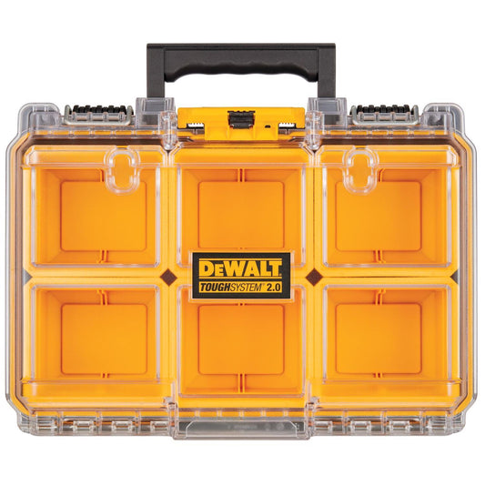 DeWalt ToughSystem 2.0 Half-Size Organizer 6 Compartments Yellow Mfr DWST08020
