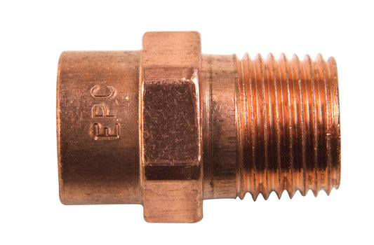 NIBCO 1/2 in. Copper X 3/8 in. D MIP Copper Pipe Adapter 1 pk