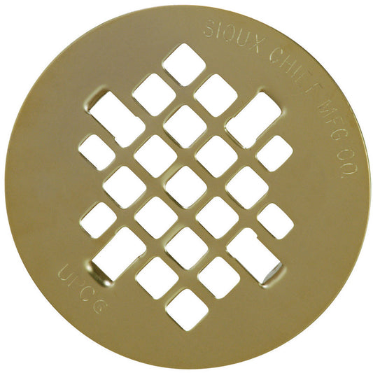 Sioux Chief 4-1/4 in. Polished Round Brass Drain Grate