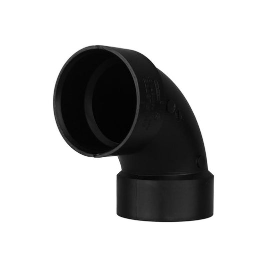 Charlotte Pipe 3 in. Hub X 3 in. D Hub ABS 90 Degree Elbow