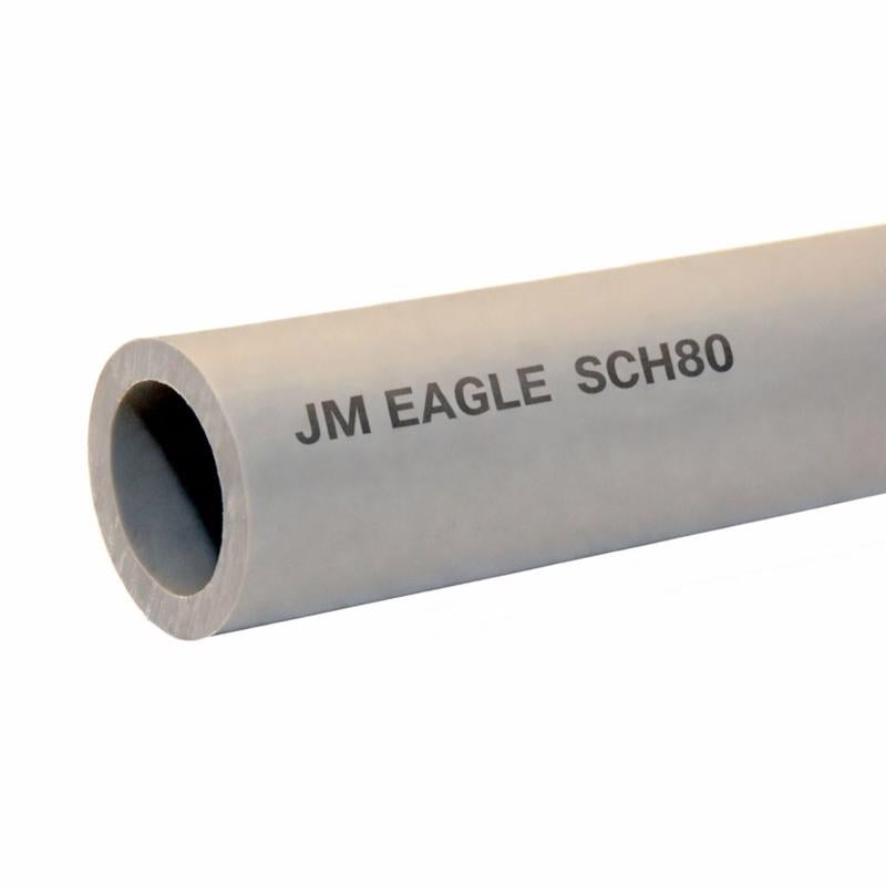 JM Eagle Schedule 80 PVC Pressure Pipe 3/4 in. D X 20 ft. L Plain End 690 psi