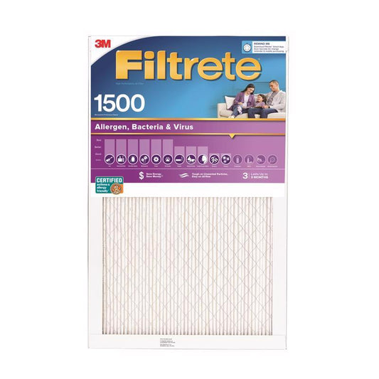 Filtrete 12 in. W X 20 in. H X 1 in. 1500 MPR Pleated Ultra Allergen Filter 1 pk