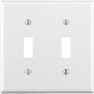 Leviton White 2 gang Thermoset Plastic Toggle Wall Plate 1 pk