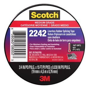 Scotch 3/4 in. W X 15 ft. L Black Rubber Splicing Tape 6165-BA-10