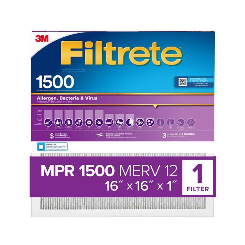 Filtrete 16 in. W X 16 in. H X 1 in. 1500 MPR Pleated Air Filter 1 pk