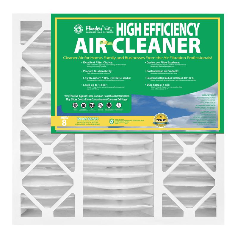 Flanders 20 in. W X 20 in. H X 4.5 in. Synthetic 8 MERV Pleated Air Cleaner Cartridge 1 pk