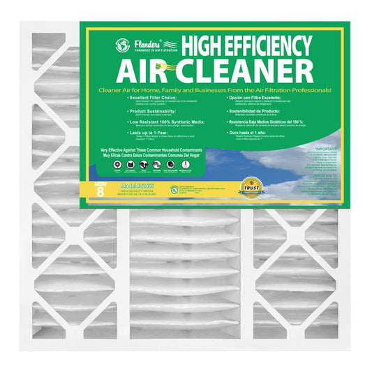 Flanders 20 in. W X 20 in. H X 4.5 in. Synthetic 8 MERV Pleated Air Cleaner Cartridge 1 pk