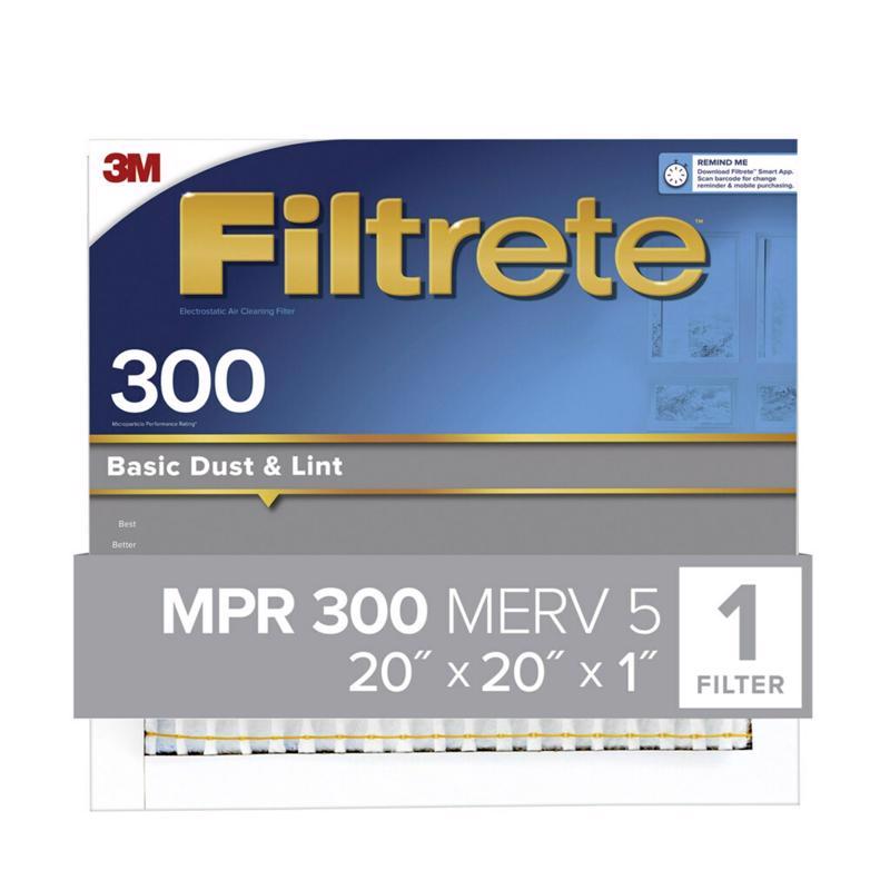 Filtrete 20 in. W X 20 in. H X 1 in. 300 MPR Pleated Filter Dust 1 pk