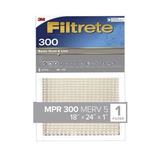 Filtrete 18 in. W X 24 in. H X 1 in. 300 MPR Pleated Air Filter 1 pk