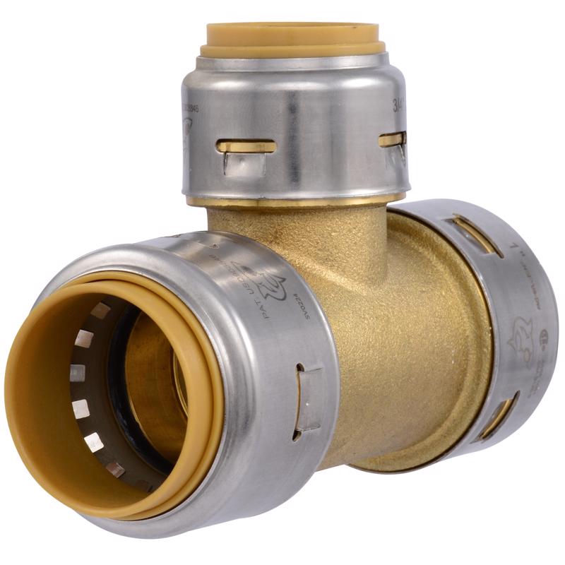SharkBite Push to Connect 1 in. PTC x 1 in. D PTC Brass Reducing Tee