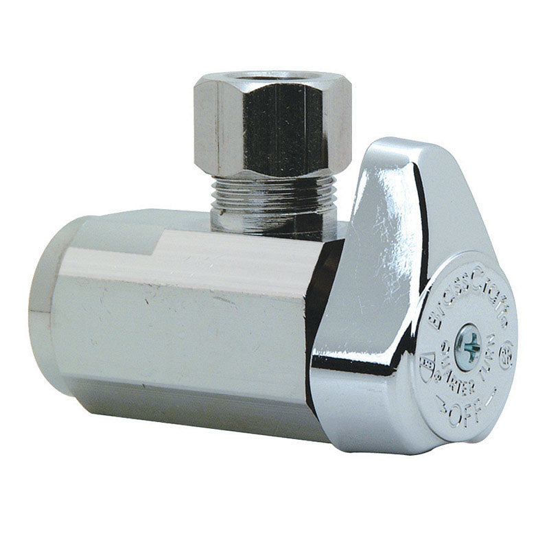 BrassCraft 3/8 in. FIP X 3/8 in. Compression Brass Angle Stop Valve