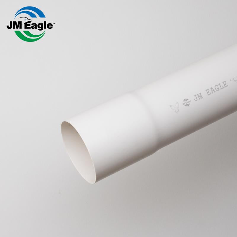 JM Eagle 2729 PVC Perforated Sewer and Drain Pipe 4 in. D X 10 ft. L Bell 0 psi