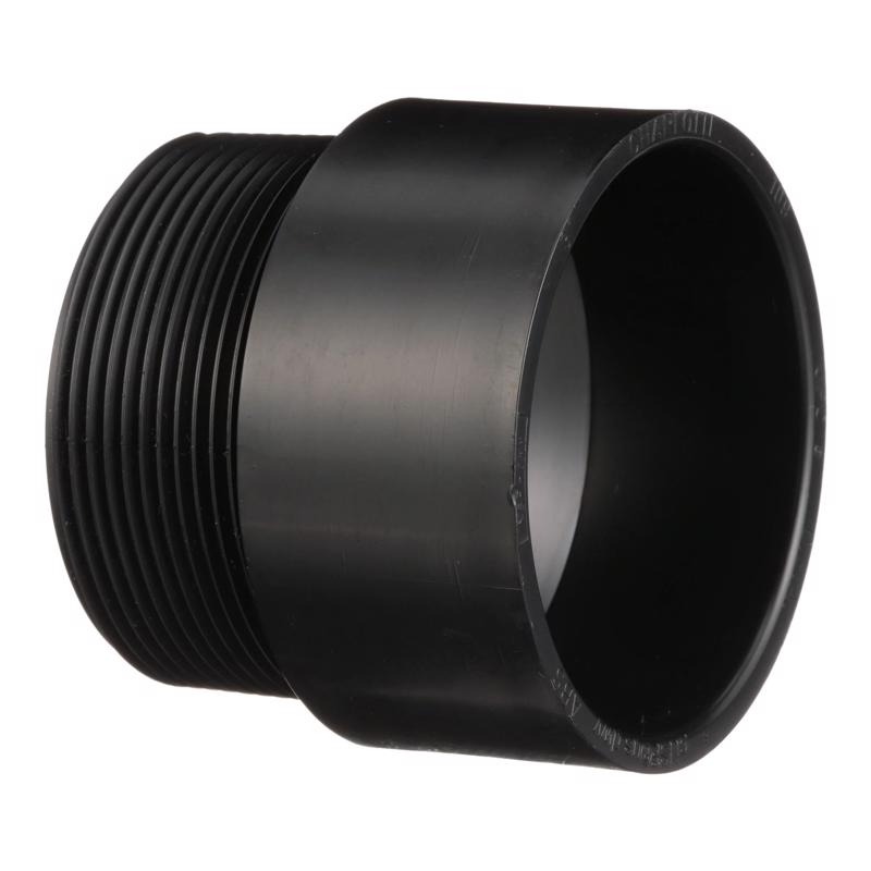 Charlotte Pipe 4 in. MPT X 4 in. Hub ABS Adapter