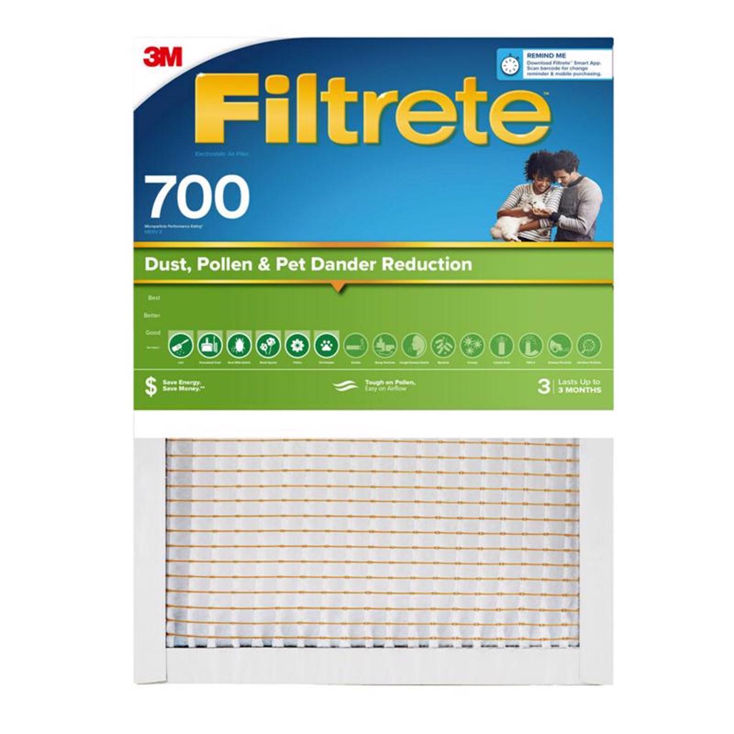 Filtrete 16 in. W X 20 in. H X 1 in. Polypropylene 700 MPR Pleated Air Filter 1 pk