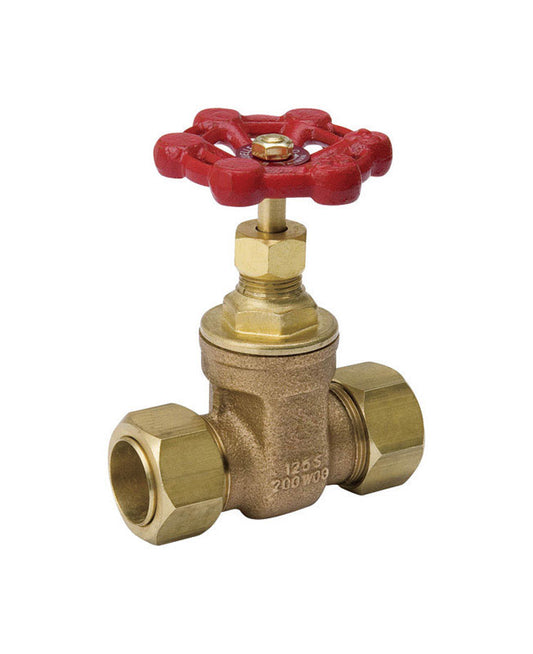 BK Products ProLine Series 1/2 in. Comp x Comp Brass Gate Valve
