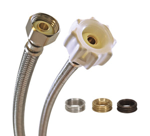 Fluidmaster 1/2 in. Ballcock Ah X 7/8 in. D Ballcock 12 in. Stainless Steel Toilet Supply Line 4T12UCSR