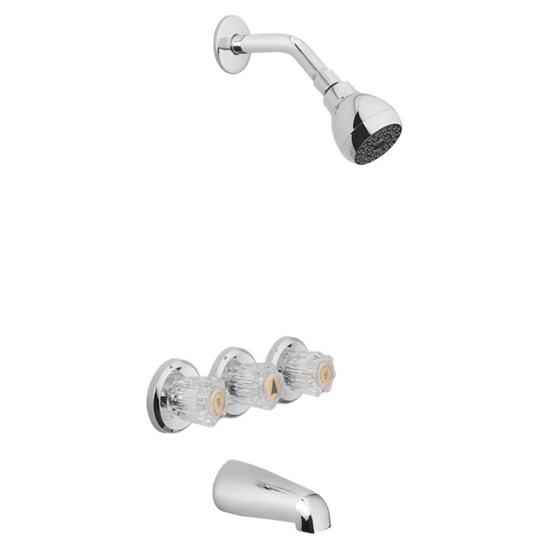 Oakbrook Collection 3-Handle Chrome Tub and Shower Faucet