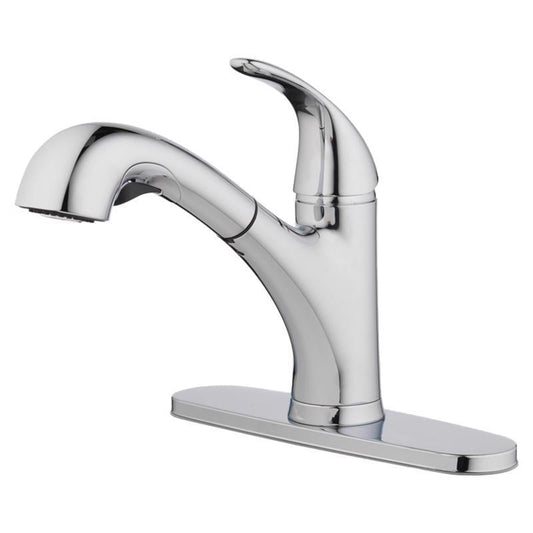 Oakbrook Collection Pacifica One Handle Brushed Nickel Pull-Out Kitchen Faucet
