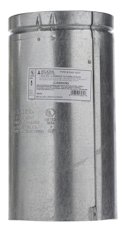 Selkirk 6 in. D X 12 in. L Aluminum Round Gas Vent Pipe