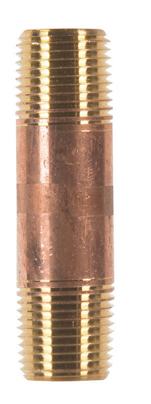 Anderson Metals 1/2 in. MPT X 1/2 in. MPT Red Brass Nipple 3 in. L