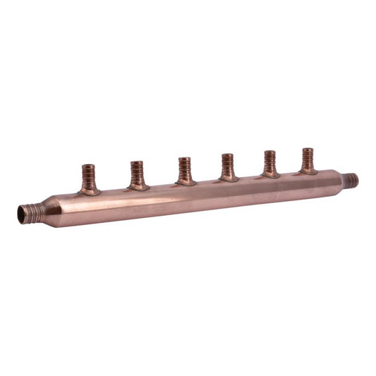 SharkBite 1/2 in. Crimp X 3/4 in. D Crimp Copper 6 Port Manifold