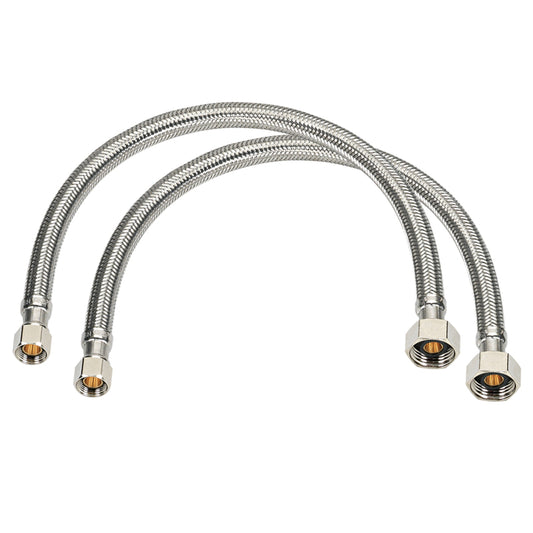Homewerks 3/8 in. Compression X 1/2 in. D FIP 16 in. Braided Stainless Steel Supply Line