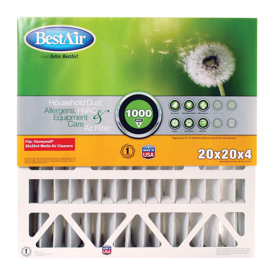BestAir 20 in. W X 20 in. H X 4 in. 8 MERV Pleated Air Filter 1 pk