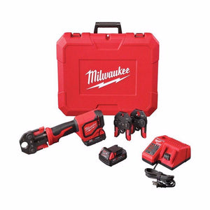 Milwaukee M18 Short Throw Press w/ 3 PEX Crimp Jaws 1 in. Press Tool Kit Red 2674-22C