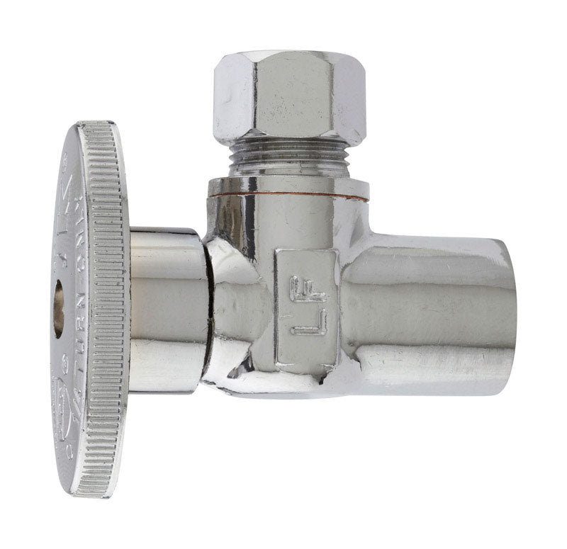 Plumb Pak 1/2 in. Copper Sweat X 3/8 in. Compression Brass Angle Valve