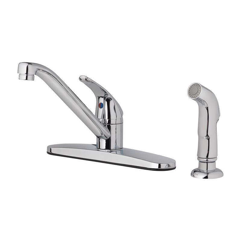 Oakbrook Collection Essentials One Handle Chrome Kitchen Faucet Side Sprayer Included