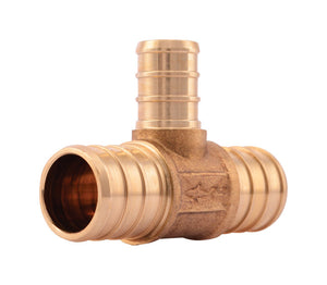 SharkBite 3/4 in. Barb X 3/4 in. Barb Brass Reducing Tee UC412LFCP25