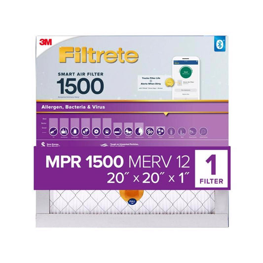 Filtrete 20 in. W X 20 in. H X 1 in. Polypropylene 1500 MPR Smart Air Filter 1 pk