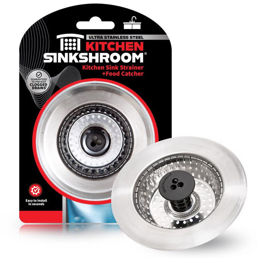 SinkShroom As Seen On TV Chrome Stainless Steel Kitchen Sink Strainer