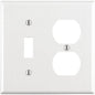 Leviton White 2 gang Thermoset Plastic Duplex/Toggle Wall Plate 1 pk