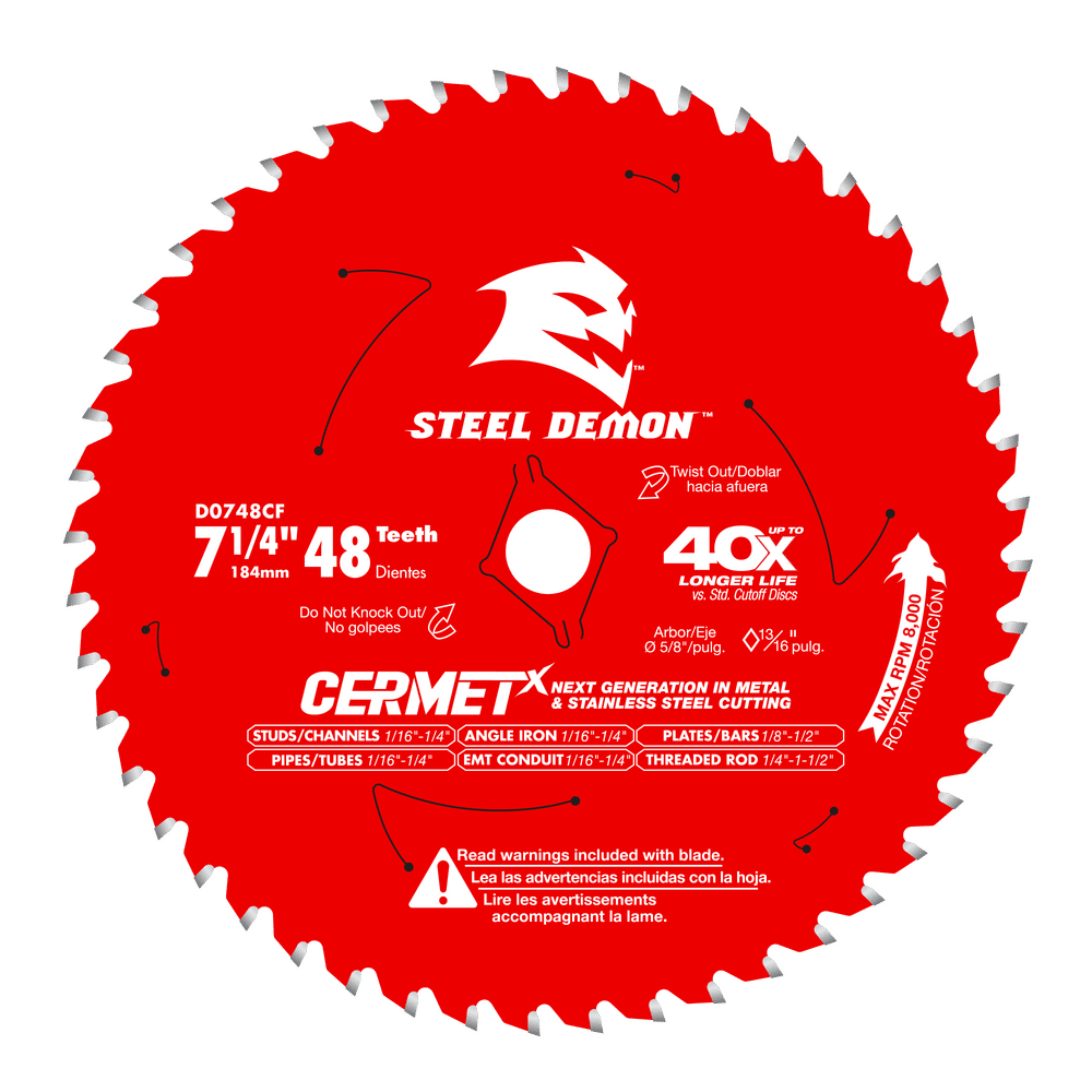Diablo Steel Demon 7-1/4 in. D X 5/8 in. Cermet Metal Saw Blade 48 teeth 1 pk — 5-Pack