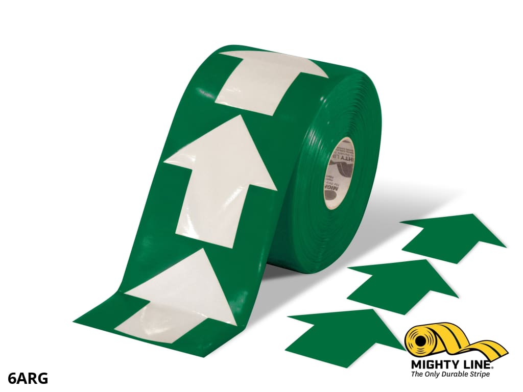 5.5" Green Arrow Floor Tape Roll - 200 Arrows
