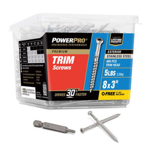 HILLMAN Power Pro No. 8 X 3 in. L Star Ceramic Coarse Trim Screws 48646V4 489 pk