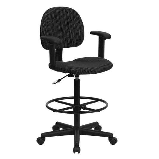 Flash Furniture Black Fabric Drafting Chair