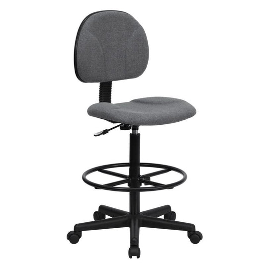 Flash Furniture Gray Fabric Drafting Chair