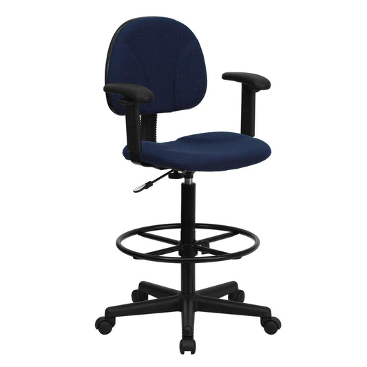 Flash Furniture Blue Fabric Drafting Chair