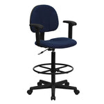Flash Furniture Blue Fabric Drafting Chair
